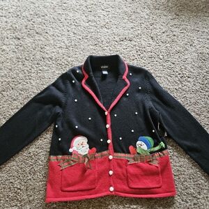 Vtg Holiday sweater cardigan NWT